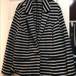 Black and white striped blazer